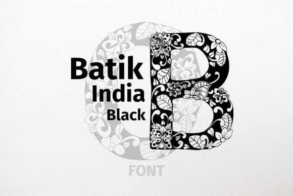 Batik India Black Font for Handmade and Commercial Projects